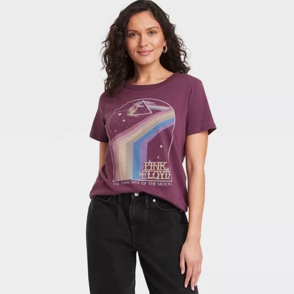 PINK FLOYD The Dark Side of the Moon Graphic Band Tee T-Shirt Sz. Small‎